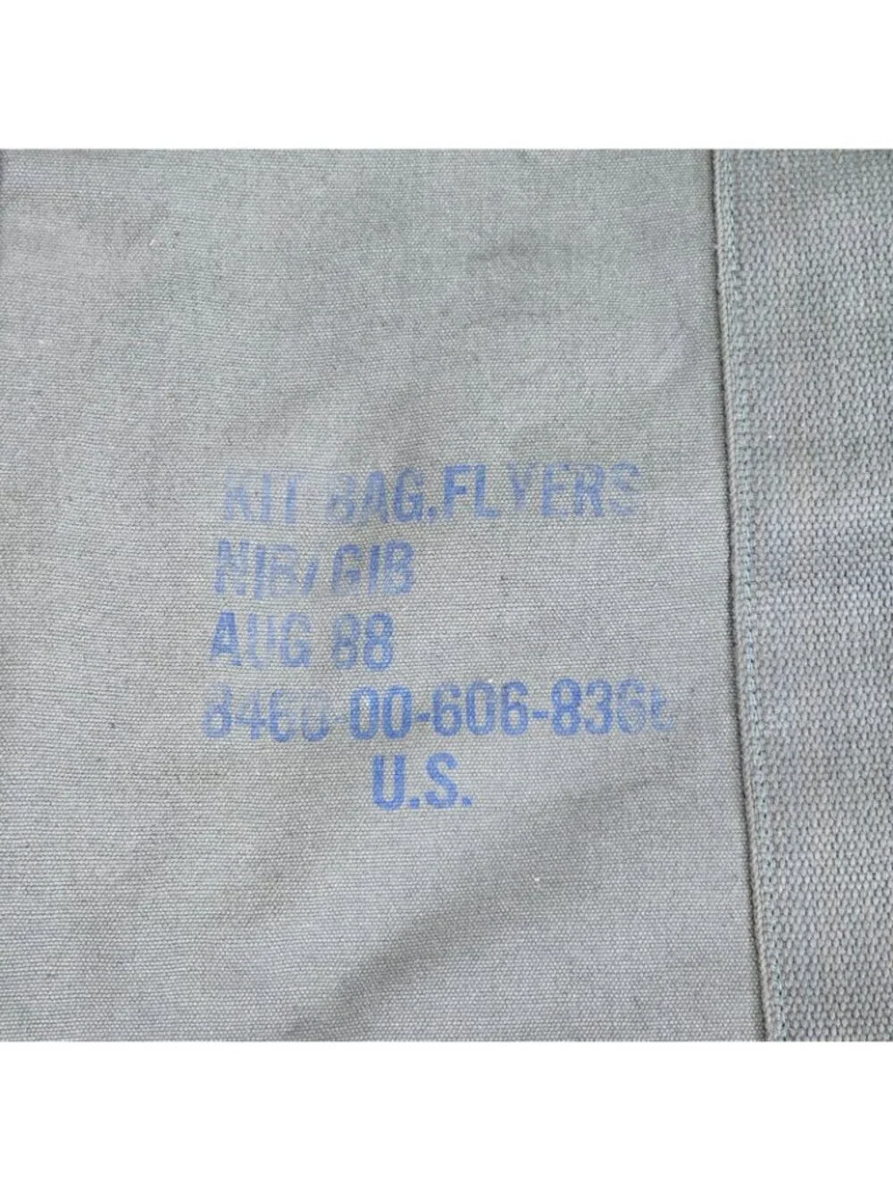 Vintage US Army Flyers Kit Bag Canvas Duffel Zipper Bristol Name Patch 80s